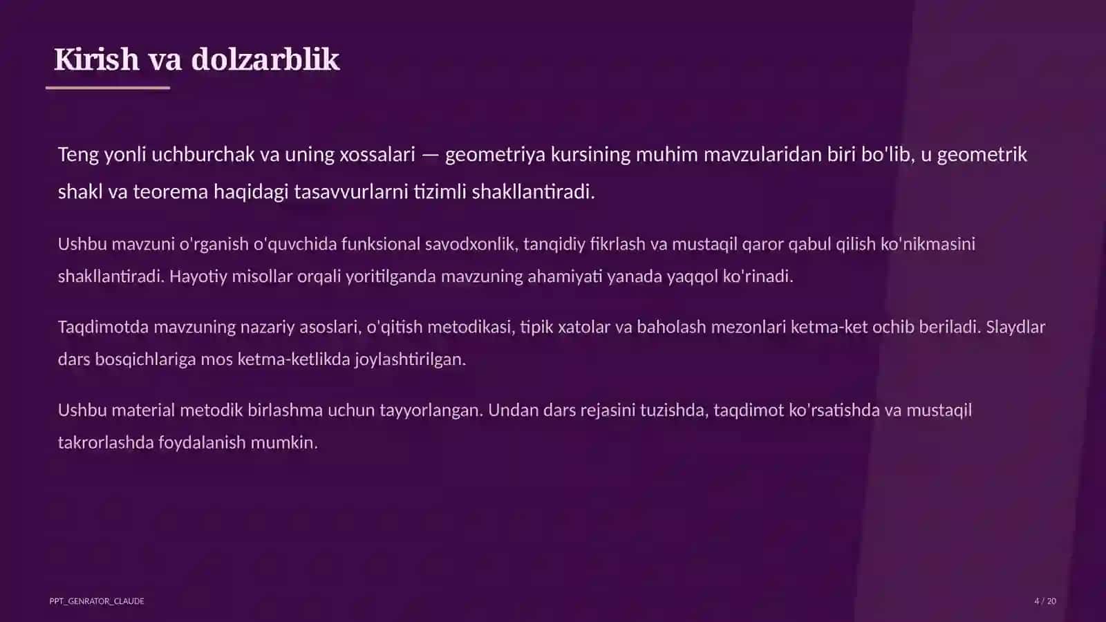 Geometriya (7–11) — metodik birlashma uchun 4