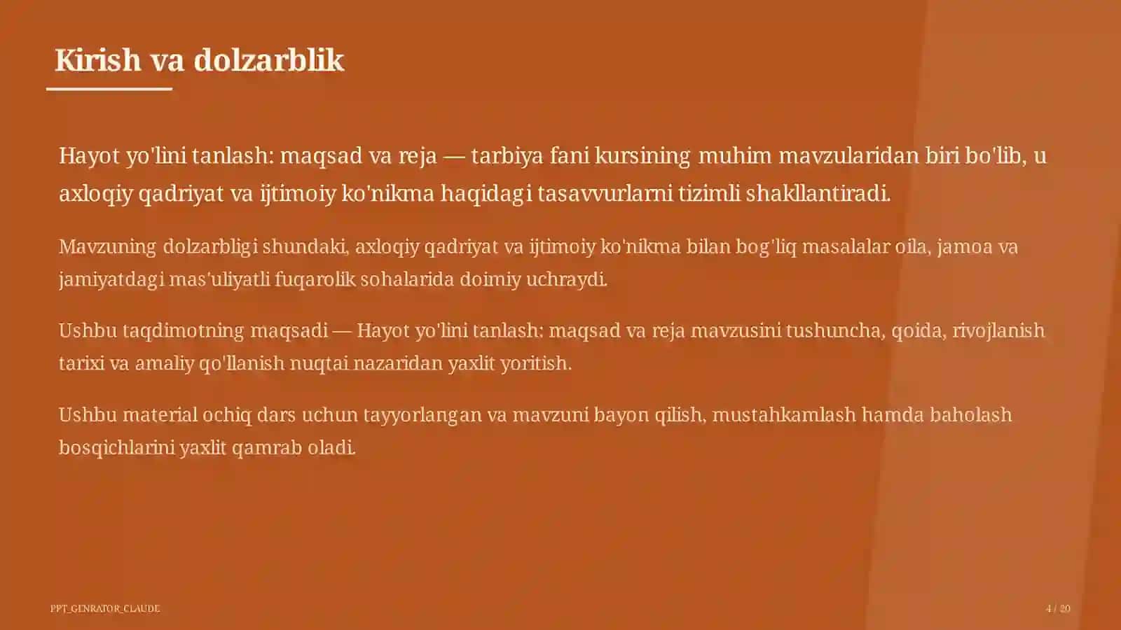 Hayot yo'lini tanlash: maqsad va reja (11-sinf) 4