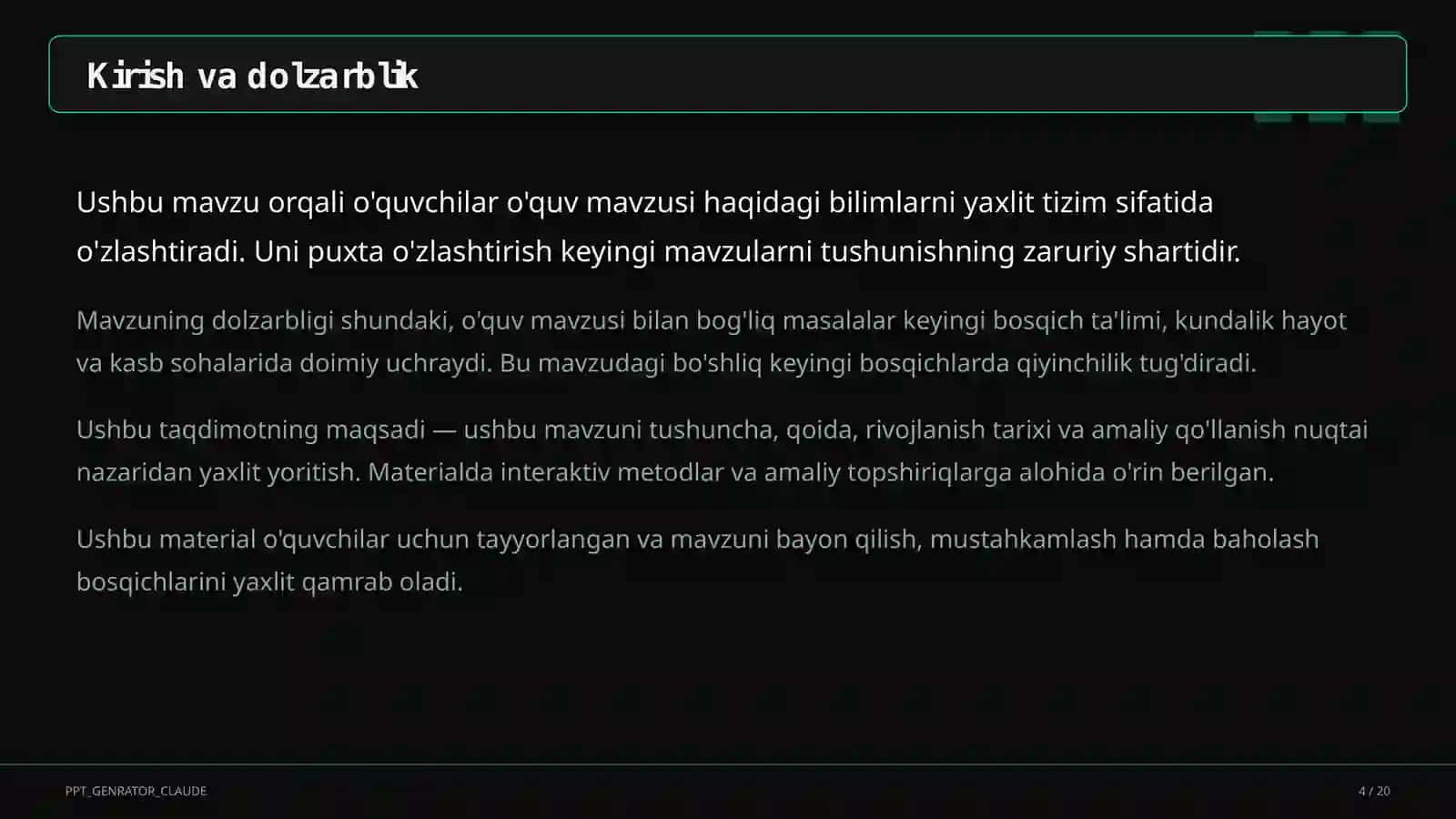 Dolzarb mavzular 4