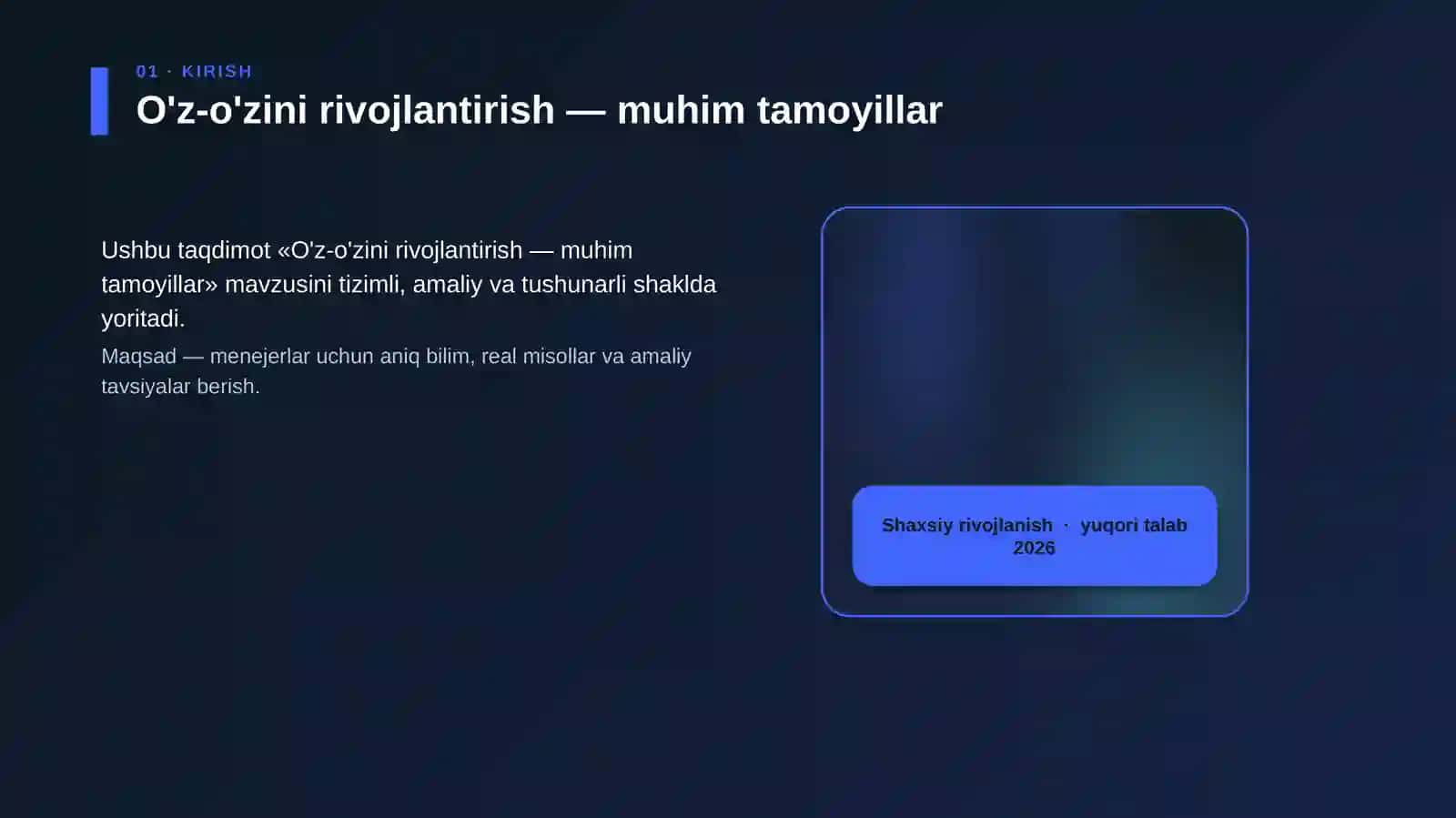 O'z-o'zini rivojlantirish — muhim tamoyillar 4
