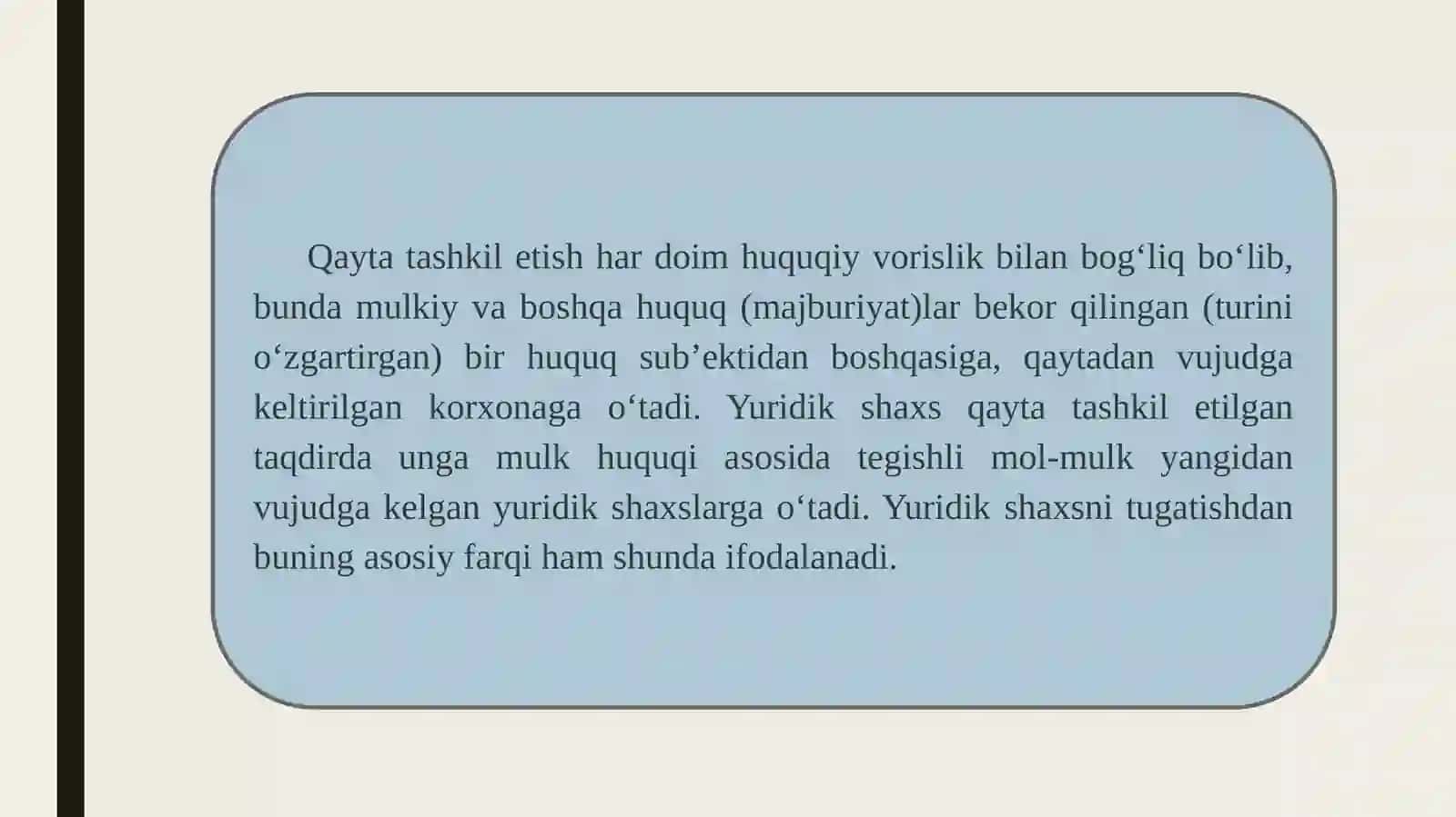 Tadbirkorlik sub’ektlari faoliyatini qayta tashkil etish va tugatish 4