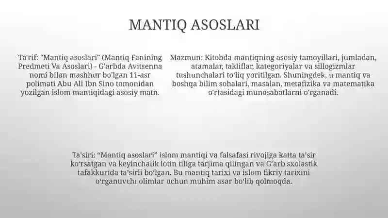 Mantiq Fanining Predmeti Va Asoslari 4