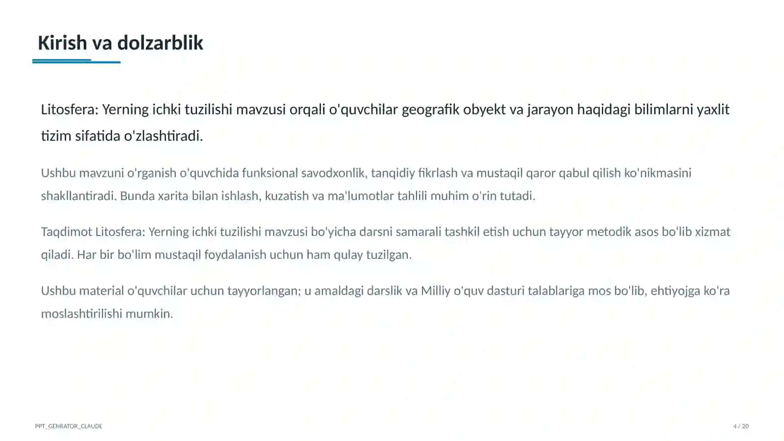 Litosfera: Yerning ichki tuzilishi (5-sinf) 4