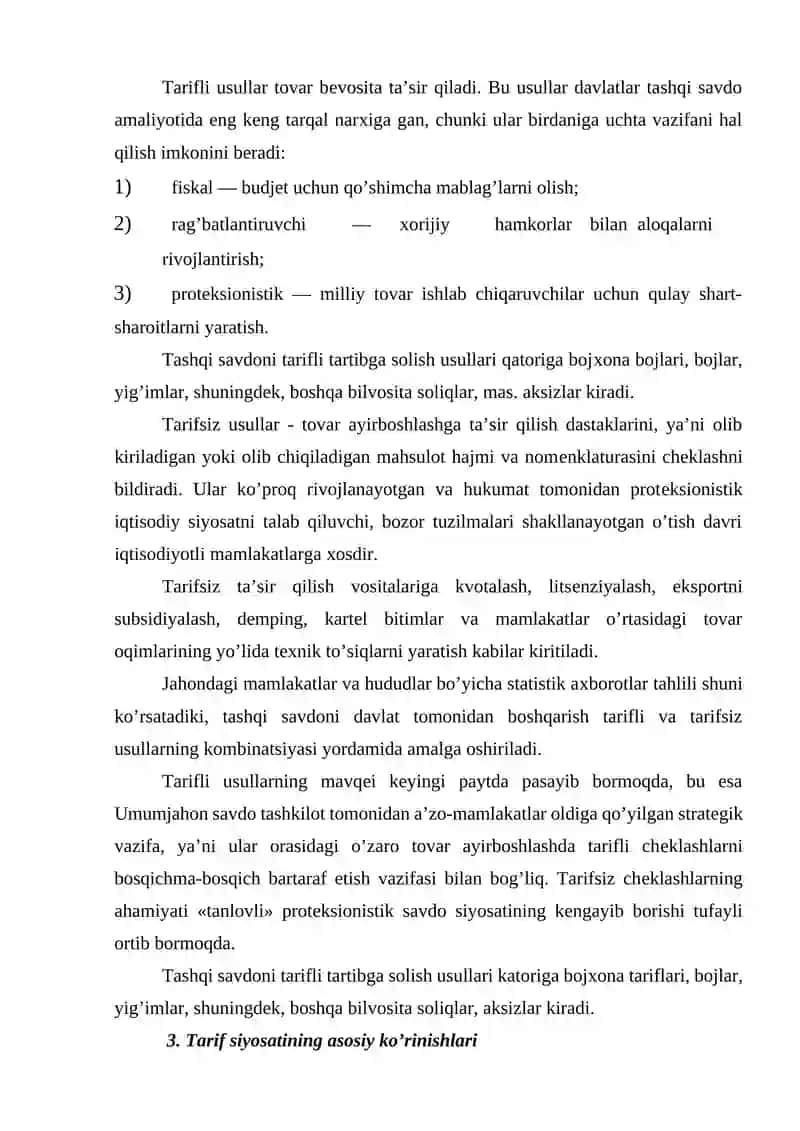 Jaxon iqtisodiyotida davlatni tartibga solish usullari 4