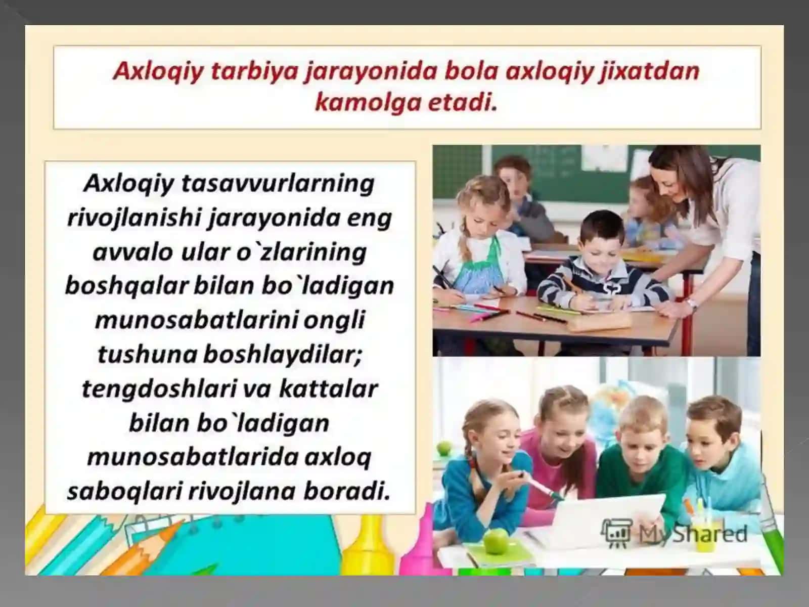 O'QUVCHILARNI MA'NAVIY-AXLOQIY TARBIYALASHDA OILA VA MAKTAB HAMKORLIGI 4