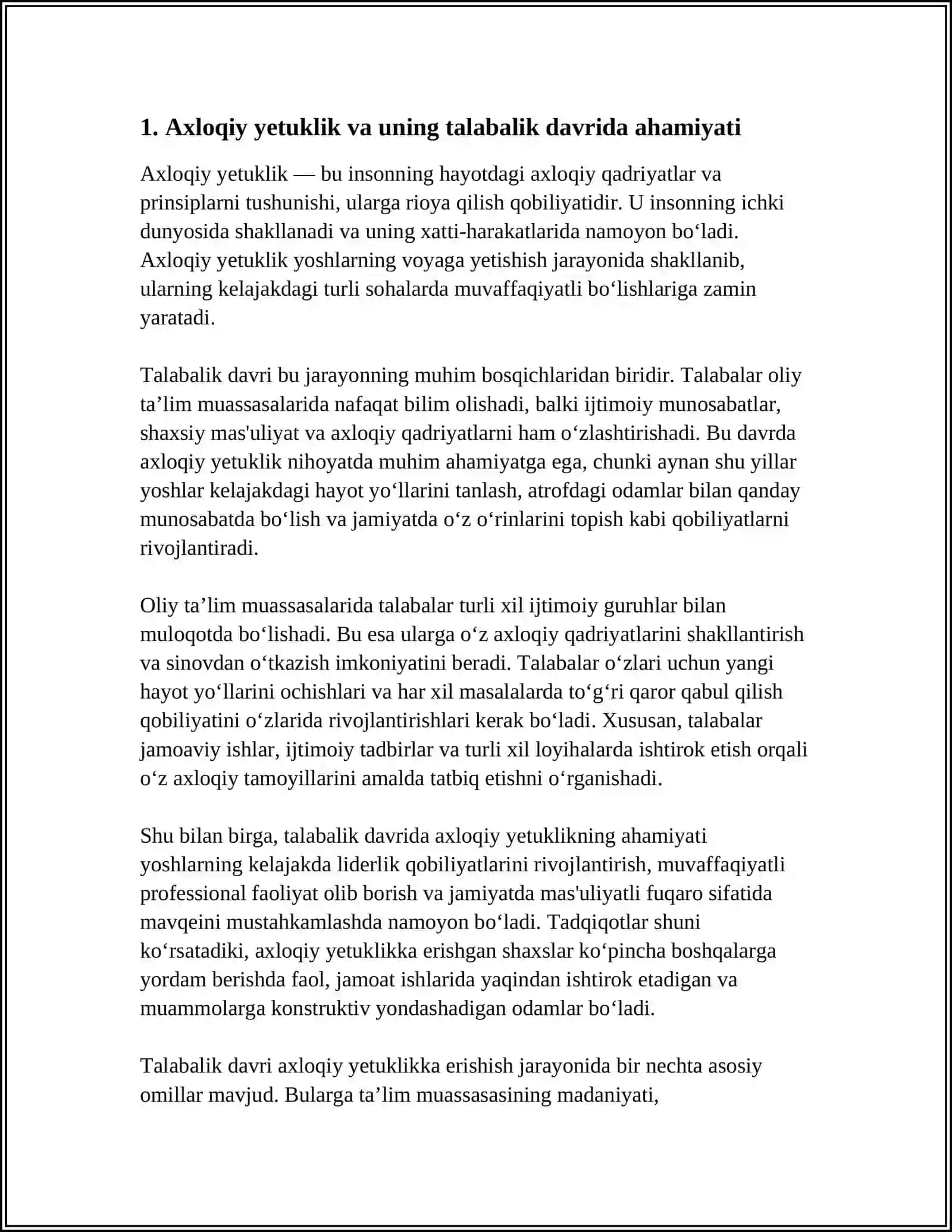 SENEKANING " LUTSILIYGA AXLOQIY XATLARI " ASARINI O'QISH VA SHU XATLAR ASOSIDA TALABALARNING OʼZ HAYOTI VA FAOLIYATIGA BAHO BERILGAN ESSE TAYYORLASH 4