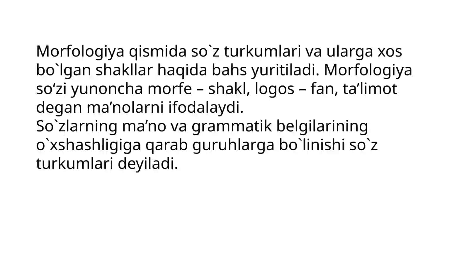 Grammatika. Morfologiya. MUSTAQIL SO`Z TURKUMLaRI. Ot va sifat so’z turkumi 4