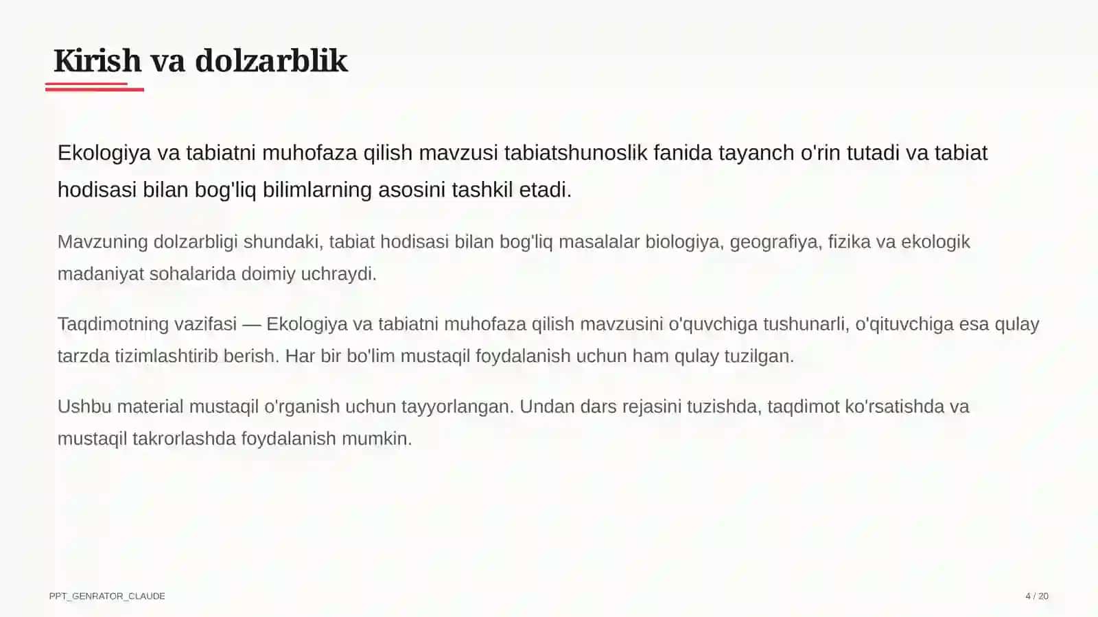 Ekologiya va tabiatni muhofaza qilish (4-sinf) 4