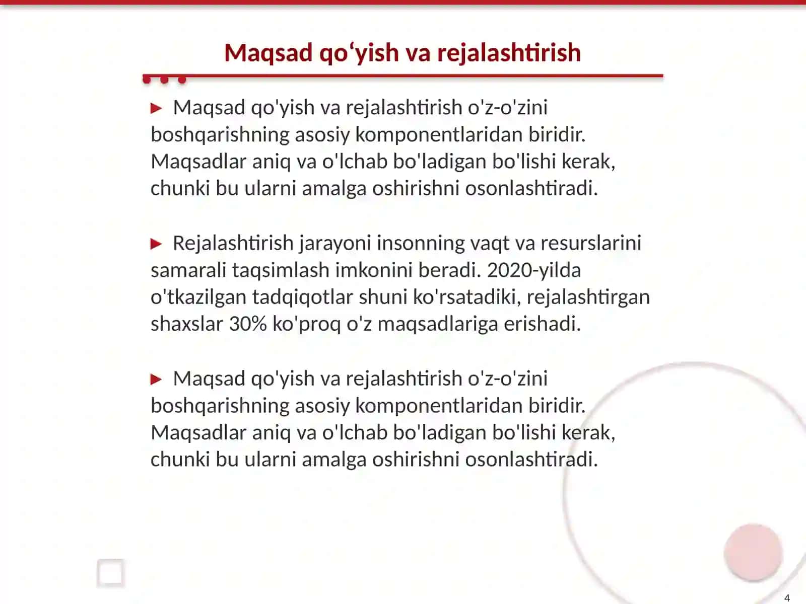 Oʻz oʻzini boshqarish koʻnikmasini rivojlantirish yoʻllari 4