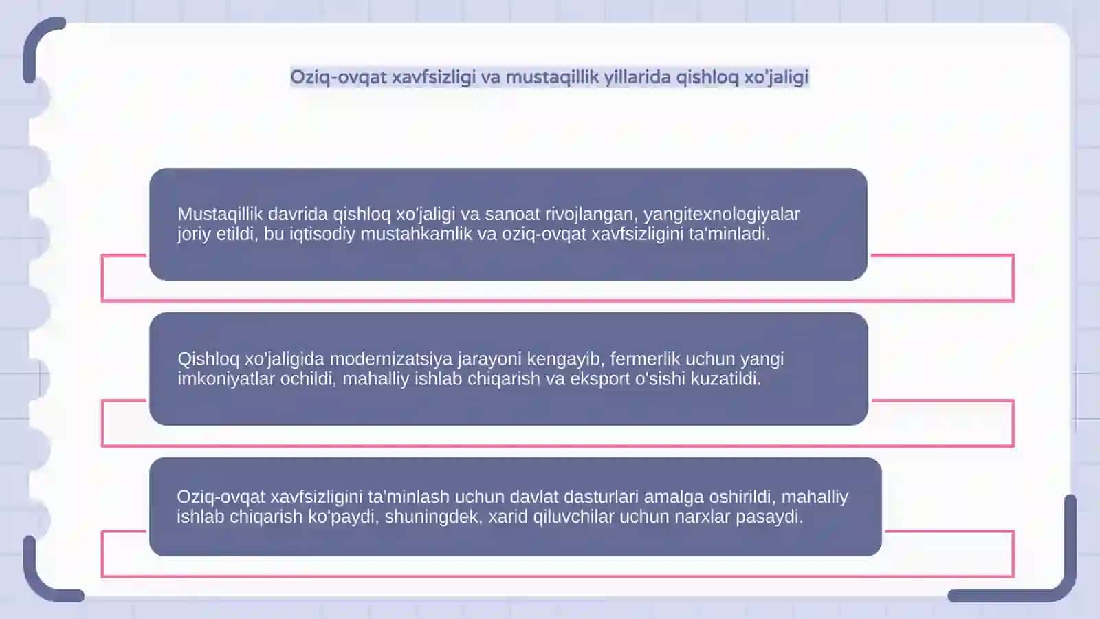 Mustaqillik yillarida qishloq xo'jaligi va sanoat sohasidagi o'zgarishlar 4