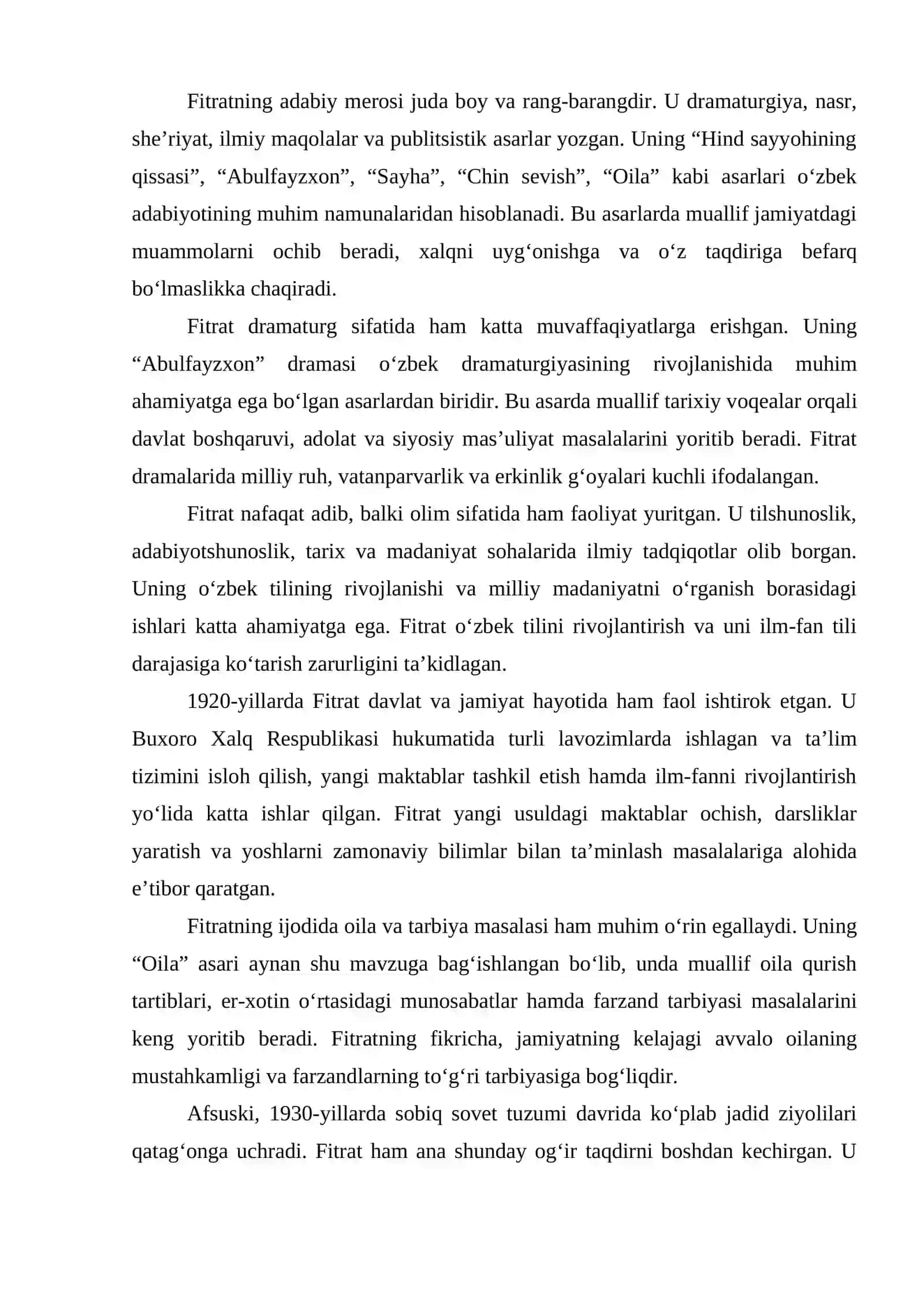 A.Fitratning “Oila” asaridagi oila qurish tartiblari va farzand tarbiyasiga oid g‘oyalari 4