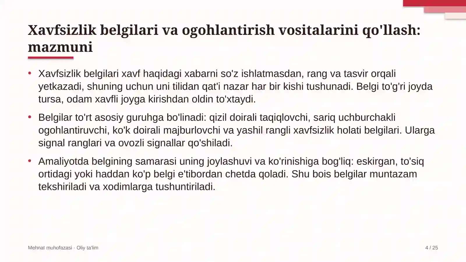 Korporativ axborot tizimlarida xavfsizlik belgilari va ogohlantirish vositalarini qo'llash 4