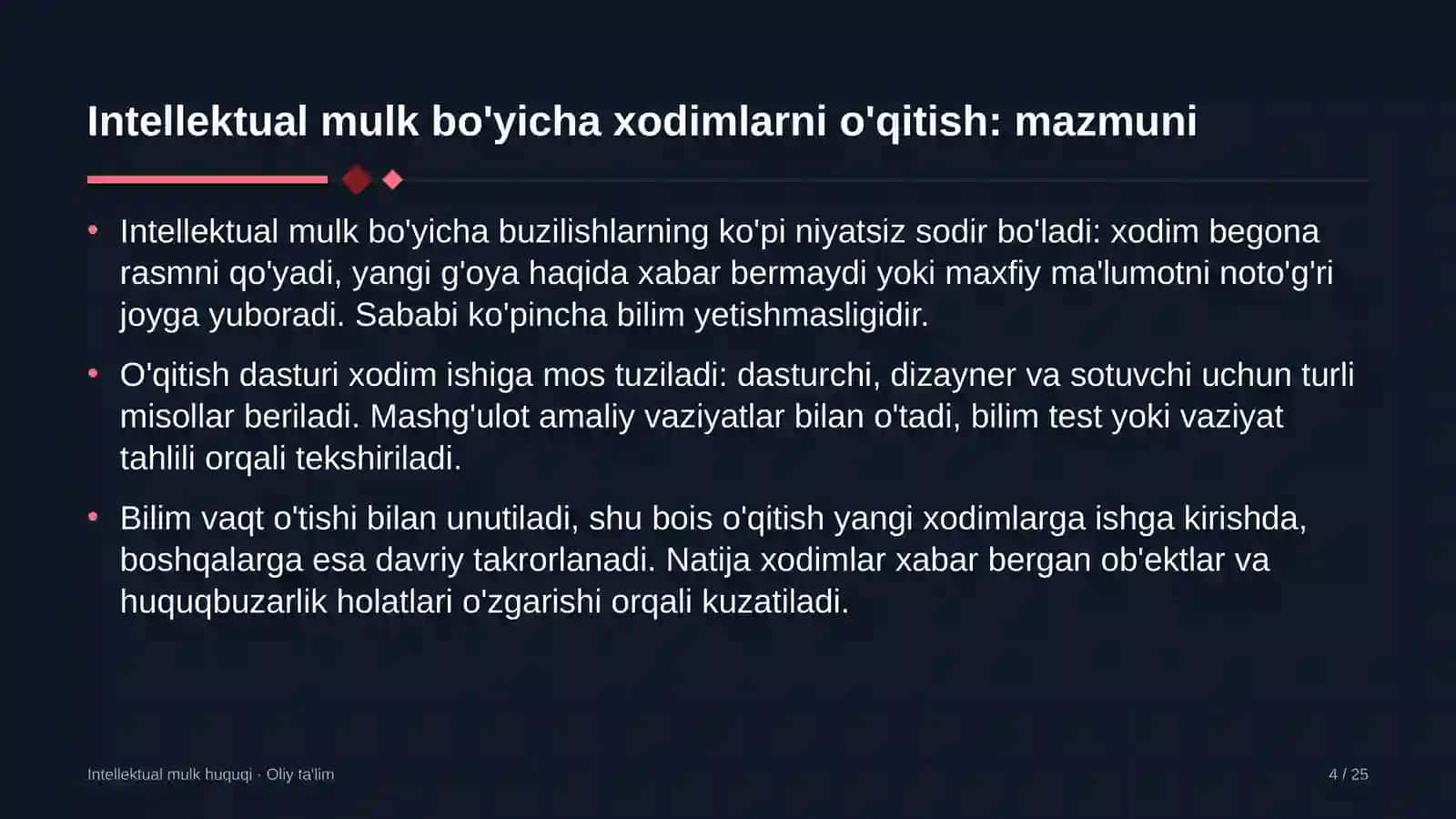xususiy telekanallarda intellektual mulk bo'yicha xodimlarni o'qitish 4490 4
