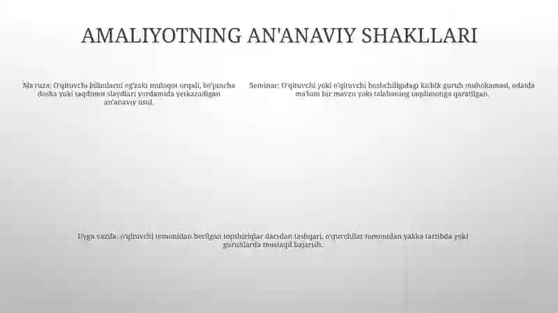 O'Quv Va Pedagogik Amaliyotni Tashkil Etish Shakillari 4