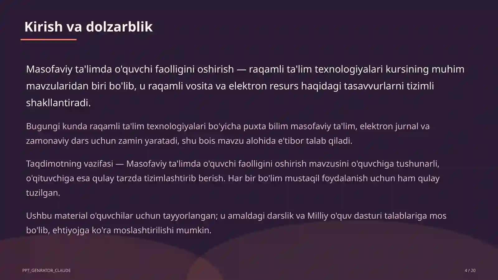 Masofaviy ta'limda o'quvchi faolligini oshirish 4