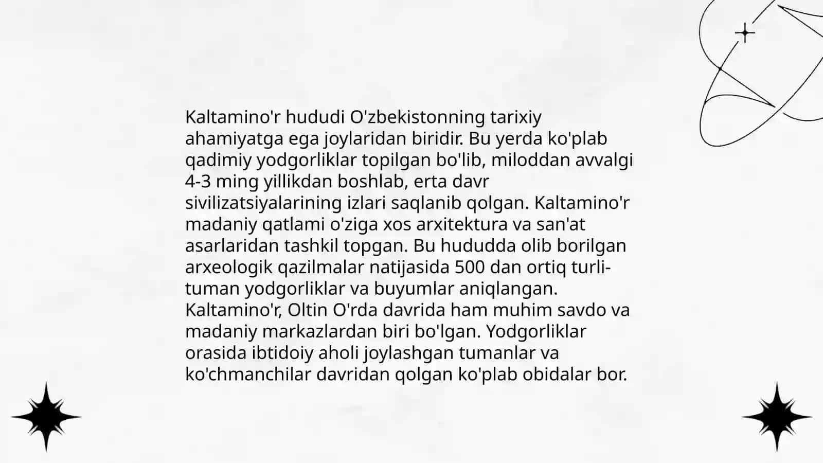Qadimgi Kaltamino'r madaniyati 4
