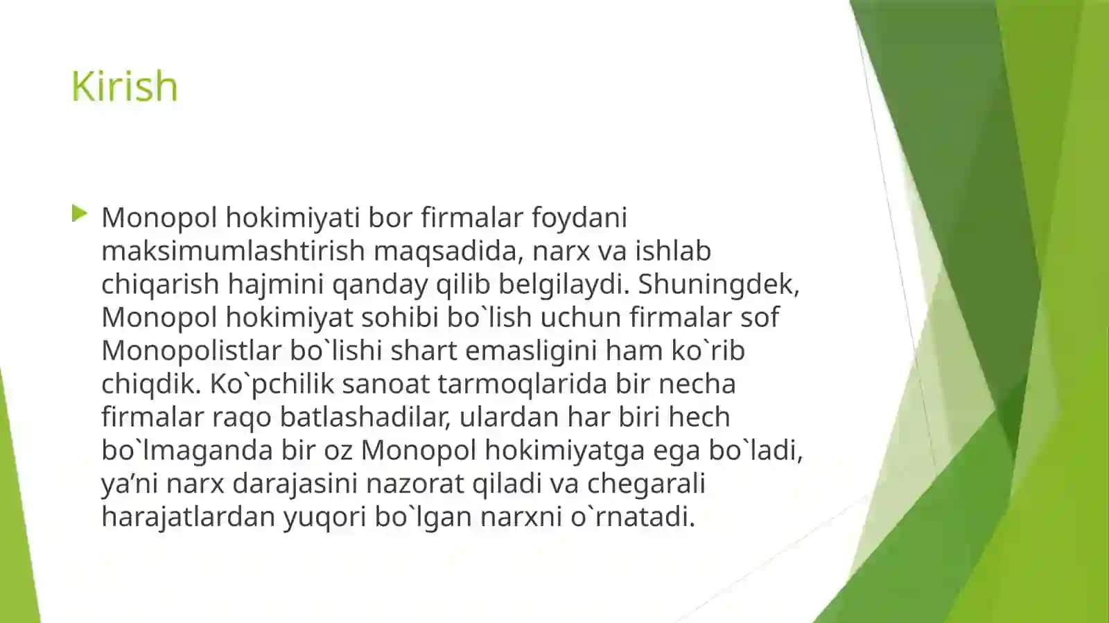Monopolistik raqobatlashgan bozor muvozanati 4