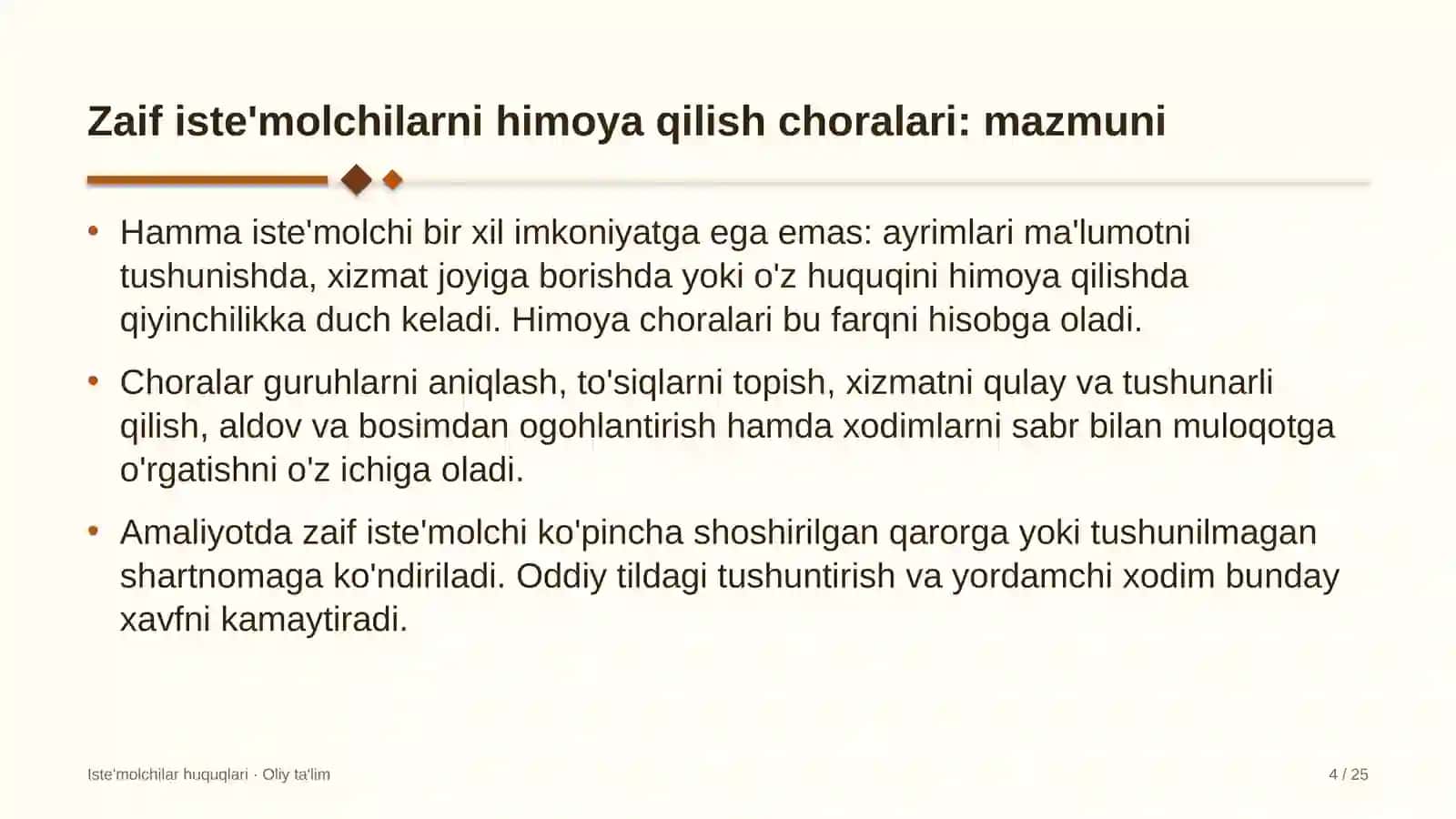 Xususiy bog'chalarda zaif iste'molchilarni himoya qilish choralarini ko'rish 4