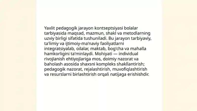 Bolalar tarbiya jamoasi yaxlit pedagogik jarayonning asosiy shakli 4