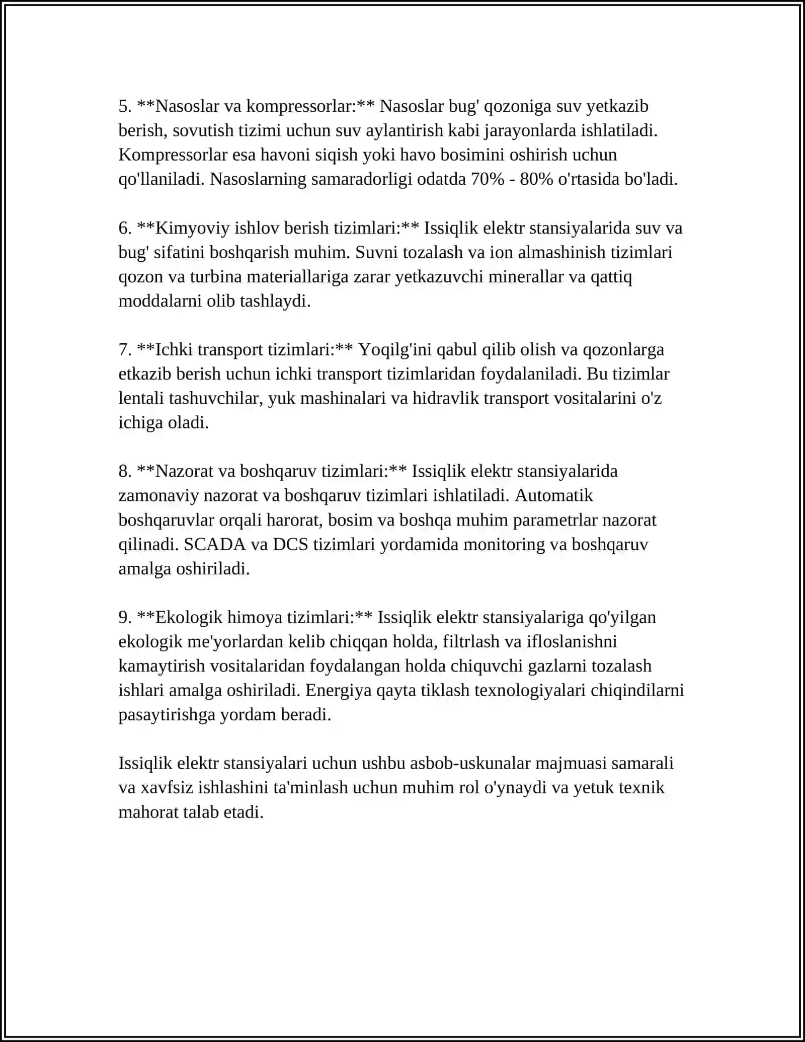 ISSIQLIK ELEKTR STANSIYALARNING YORDAMCHI QURILMALARI 4