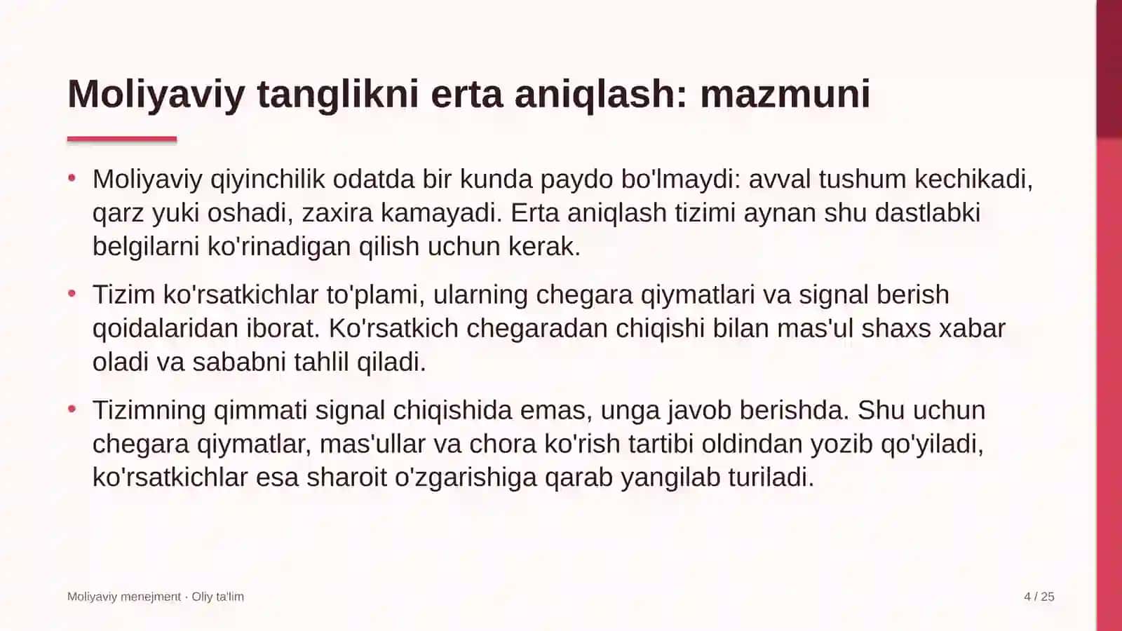 venchur fondlarida moliyaviy tanglikni erta aniqlash tizimi 2789 4