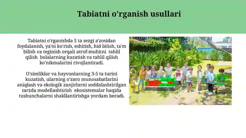 Ekologik tarbiyada maktabgacha ta'lim muassasalarining o'rni 4