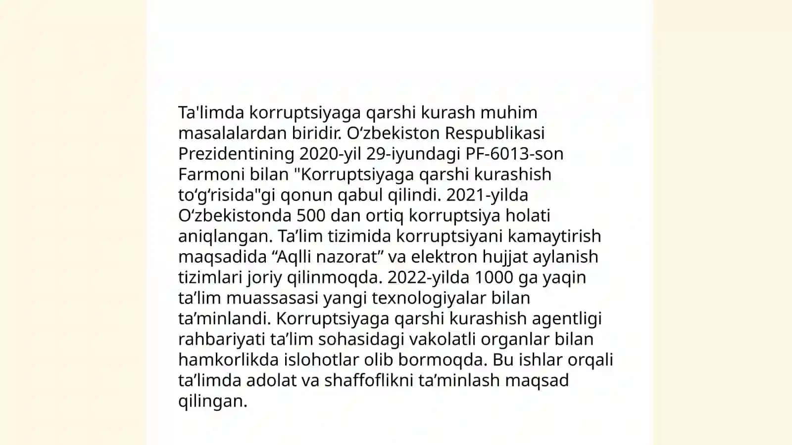 Biz korupsiyaga qarshimiz 4