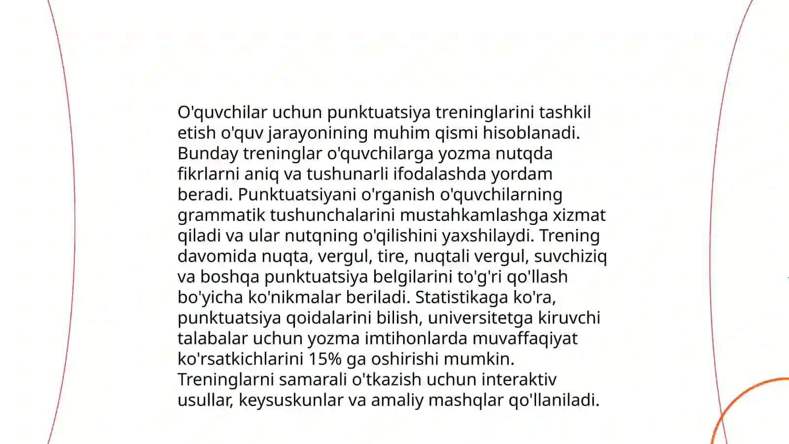 Boshlang'ich ta'limda imloviy va punktuatsion savodxonlikni oshirish bo'yicha tavsiyalar ishlab chiqish 4