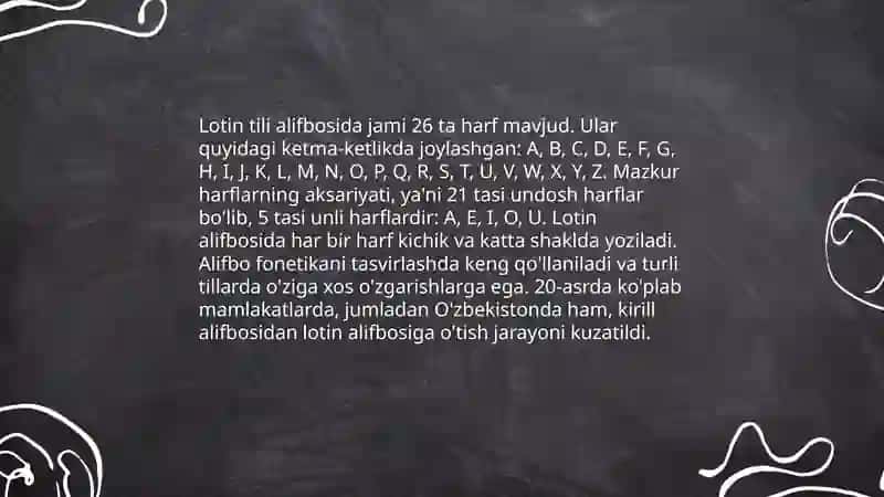 Lotin Tili Alfabeti 4
