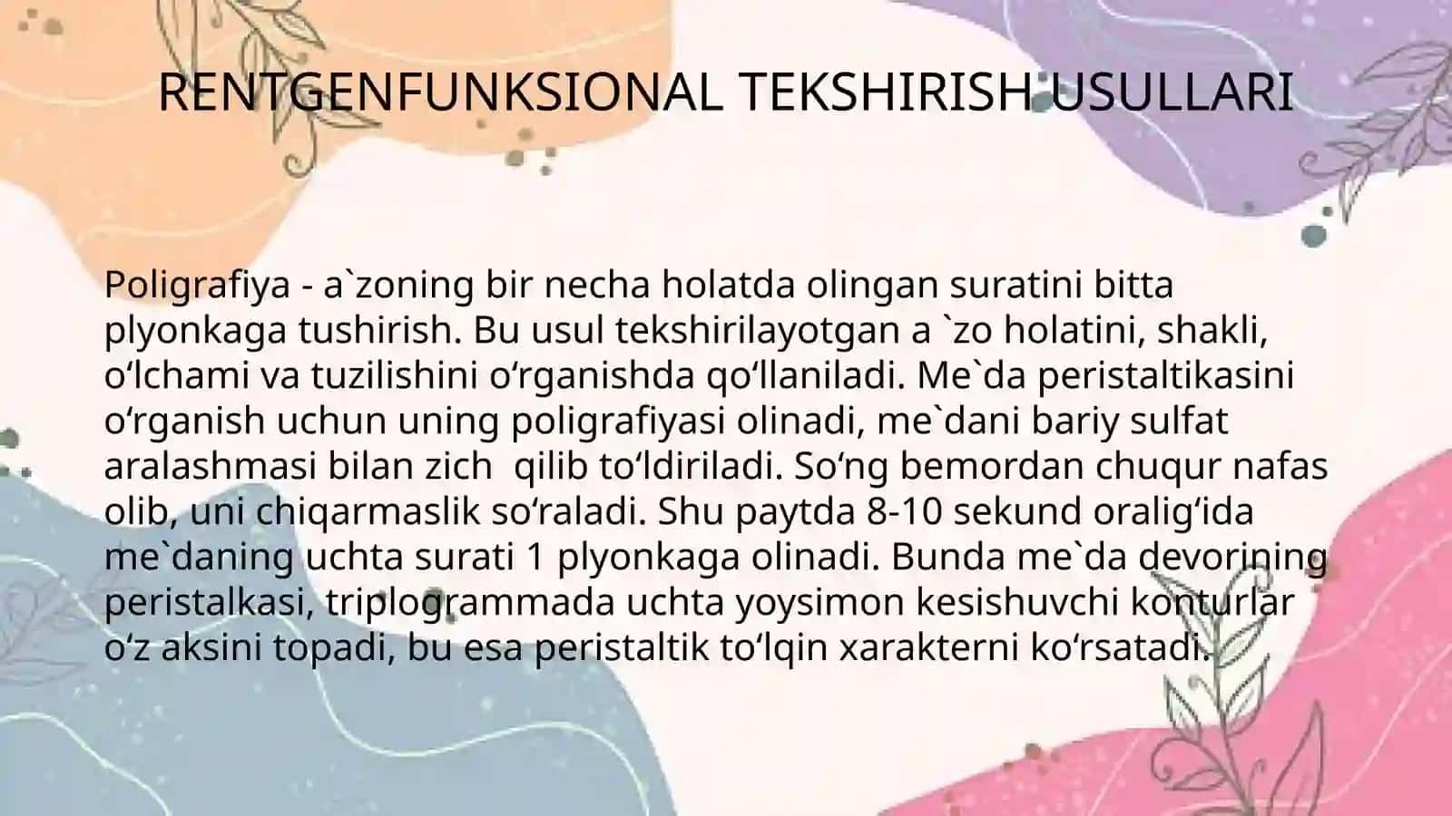Hazm qilish tizimi nur diagnostikasi 4