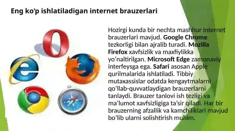 Internet brauzerlari va tibbiy saitlarda ishlash 4