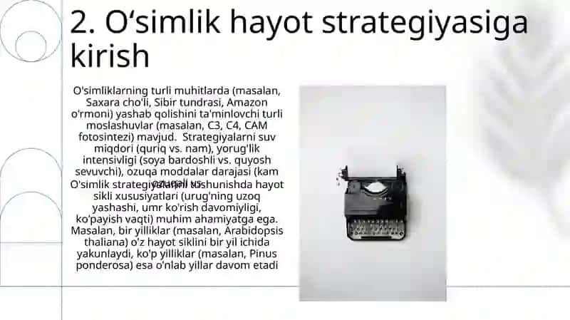 Dorivor òsimliklarni hayotiy strategiyalarini aniqlash 4