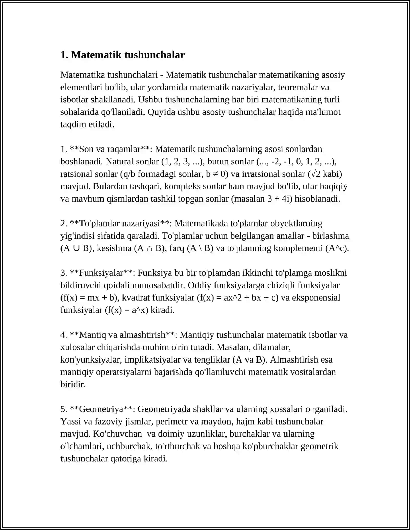 MATEMATIKA O'QITISH METODIKASI FANI BO'YICHA GLOSSARIY TUZISH 4