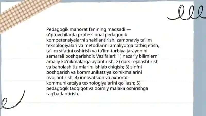 Pedagogik mahorat fani haqida tushuncha 4
