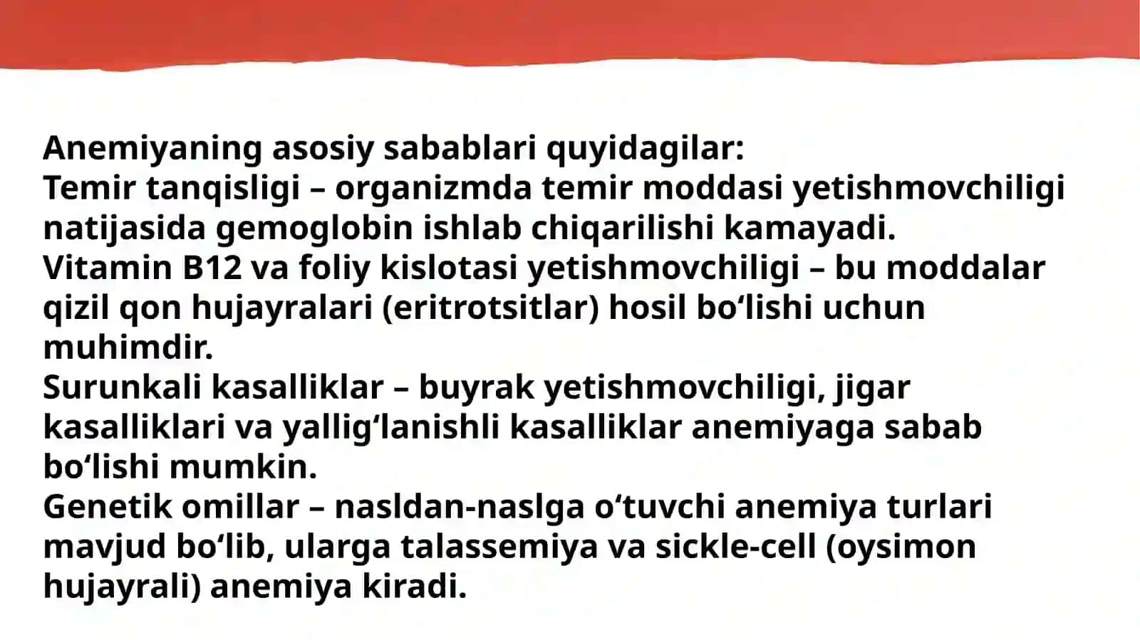Anemiya va uning Xillari 4