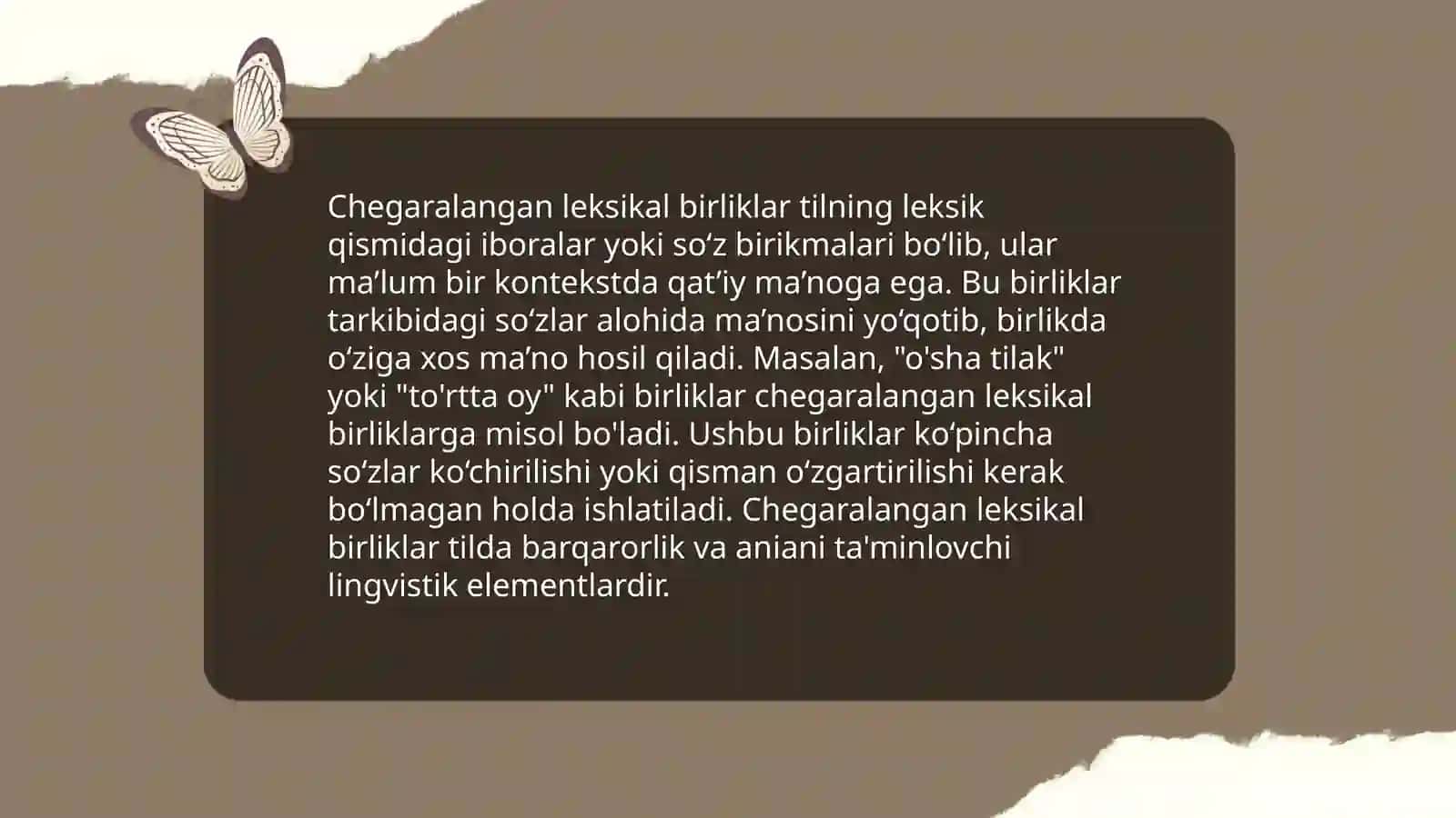 Oʻzbek tilining chegaralangan qatlam birliklari 4