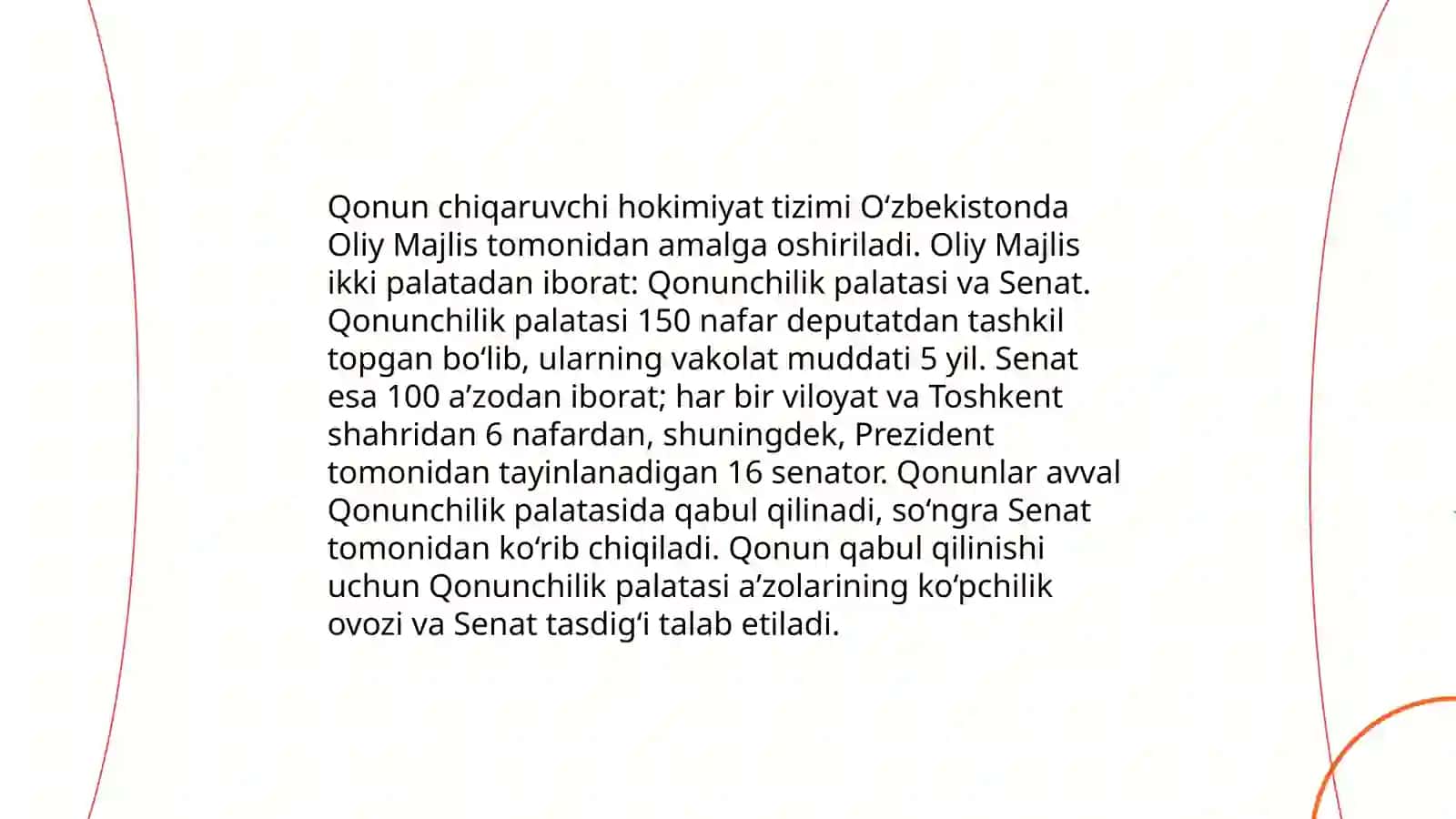 Oʻzbekiston Respublikasida qonun chiqaruvchi ijro etuvchi va sud hokimiyati 4