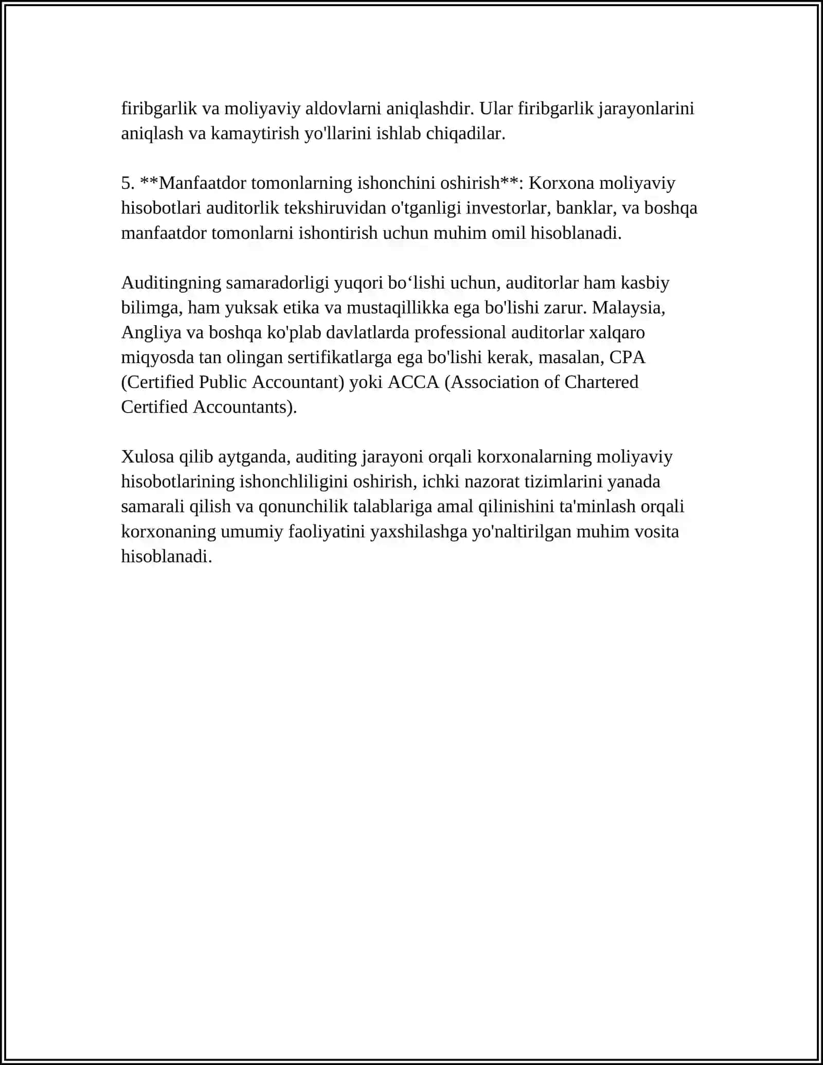 AUDIT MAQSADI, VAZIFALARI VA USULLARI TAVSIFI 4