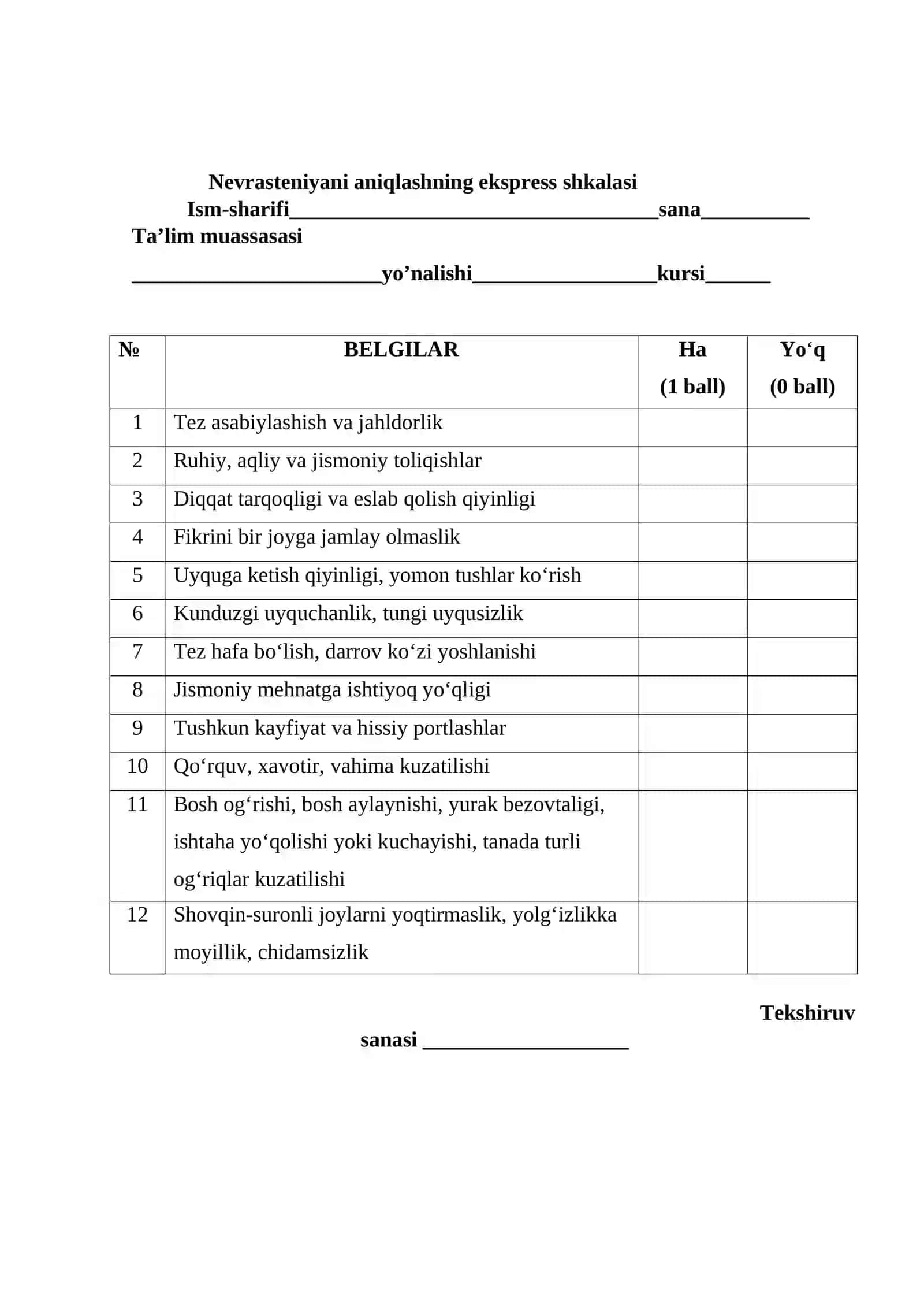 Suitsid testi. Psixologiya 4