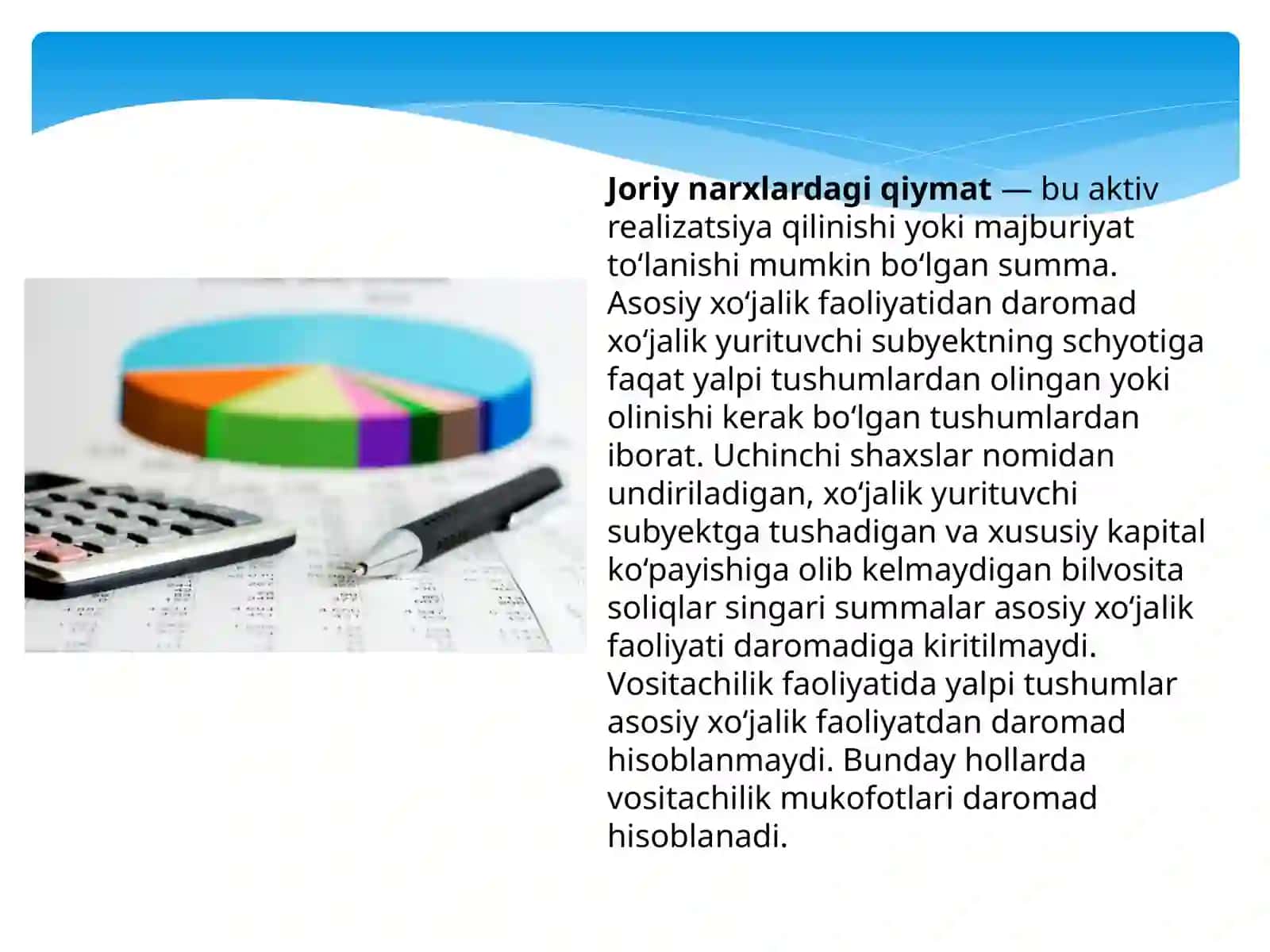 Asosiy xo'jalik faoliyatidan tushgan daromadlar 4