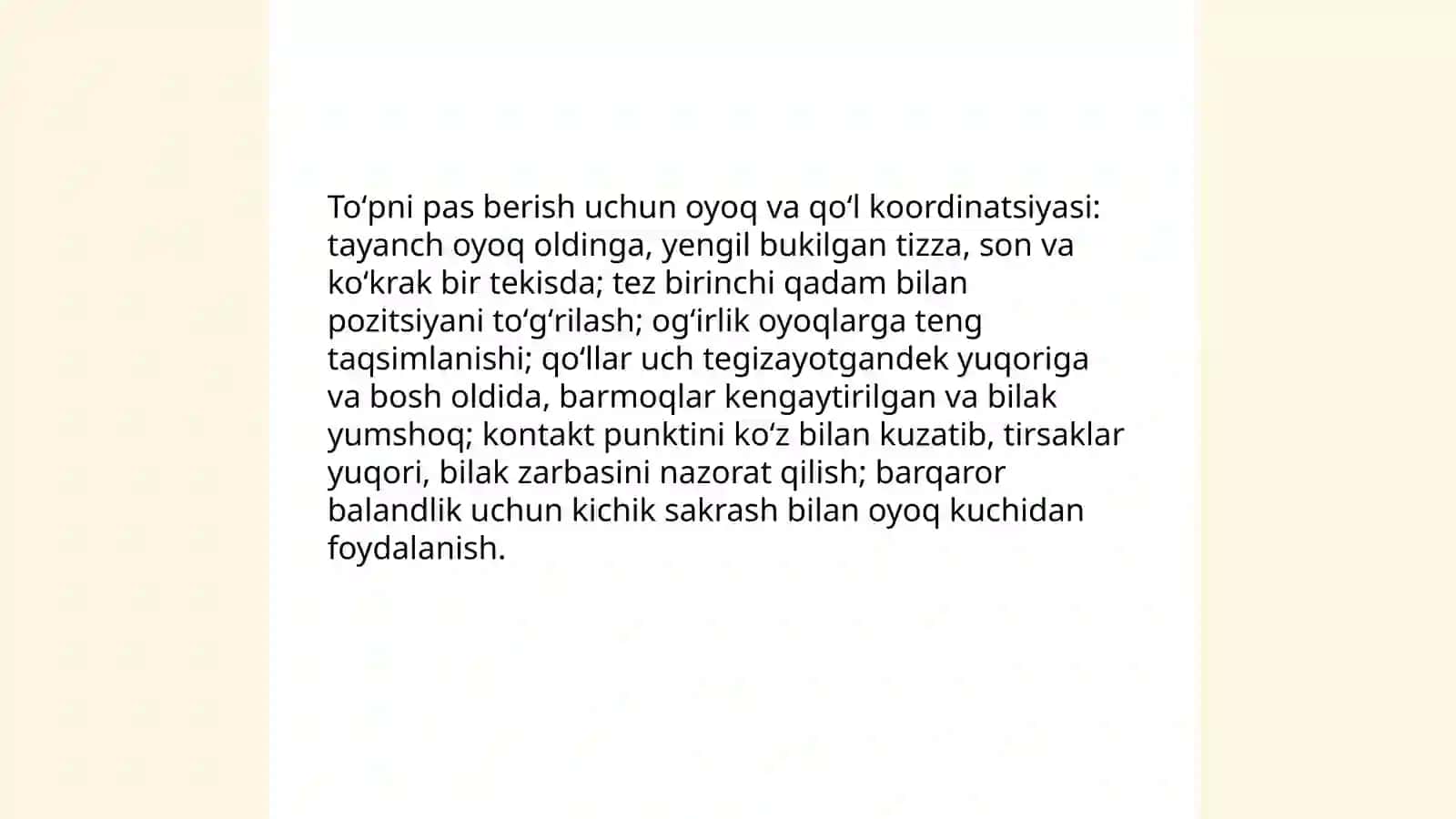 Voleybol oʻyinida harakatlanish va toʻpni boshqarishni texnik oʻyinlarini oʻrgatish 4