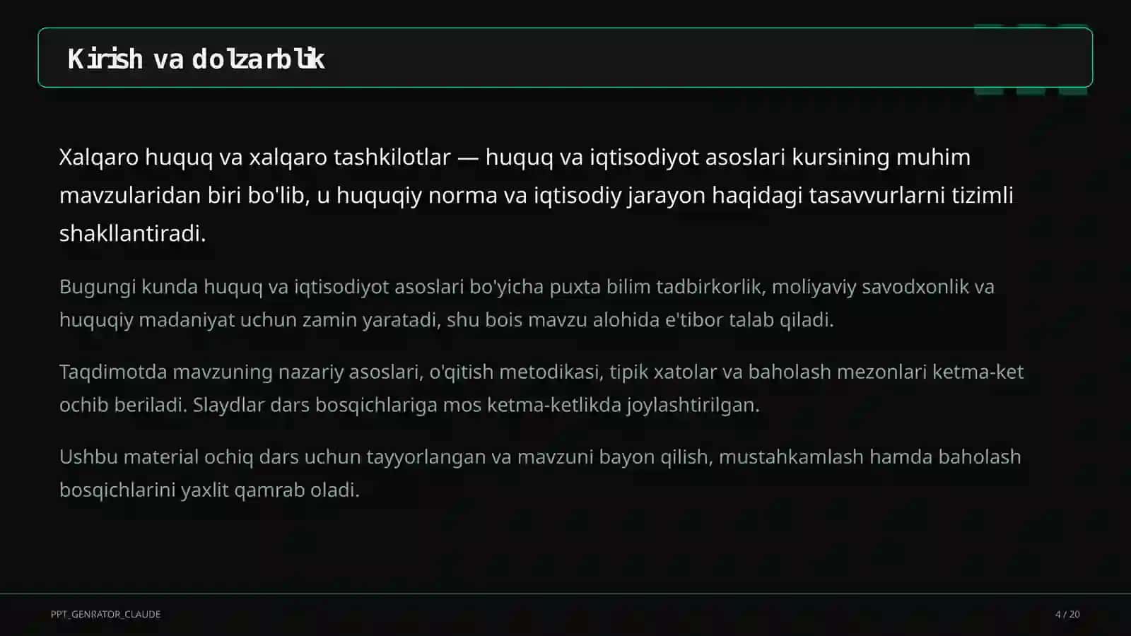 Xalqaro huquq va xalqaro tashkilotlar (11-sinf) 4