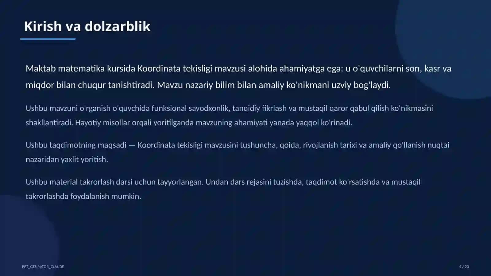 Koordinata tekisligi (6-sinf) 4