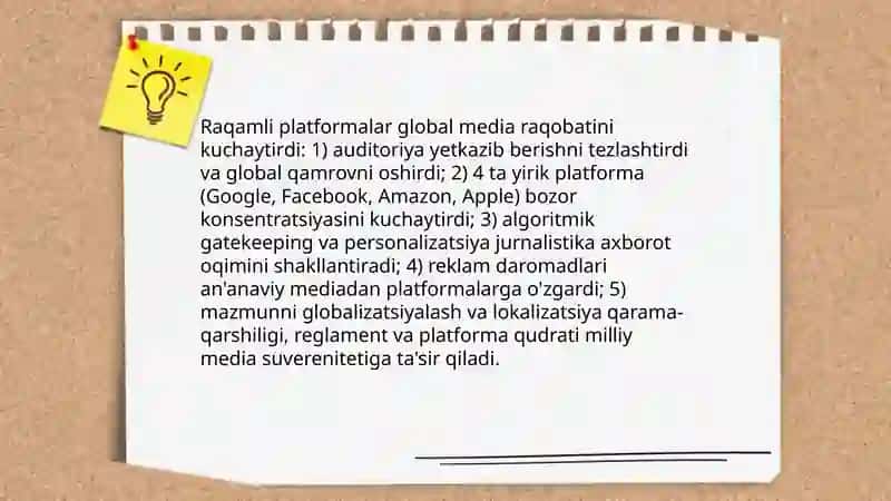 Jahon media va makonida raqobat muhiti 4