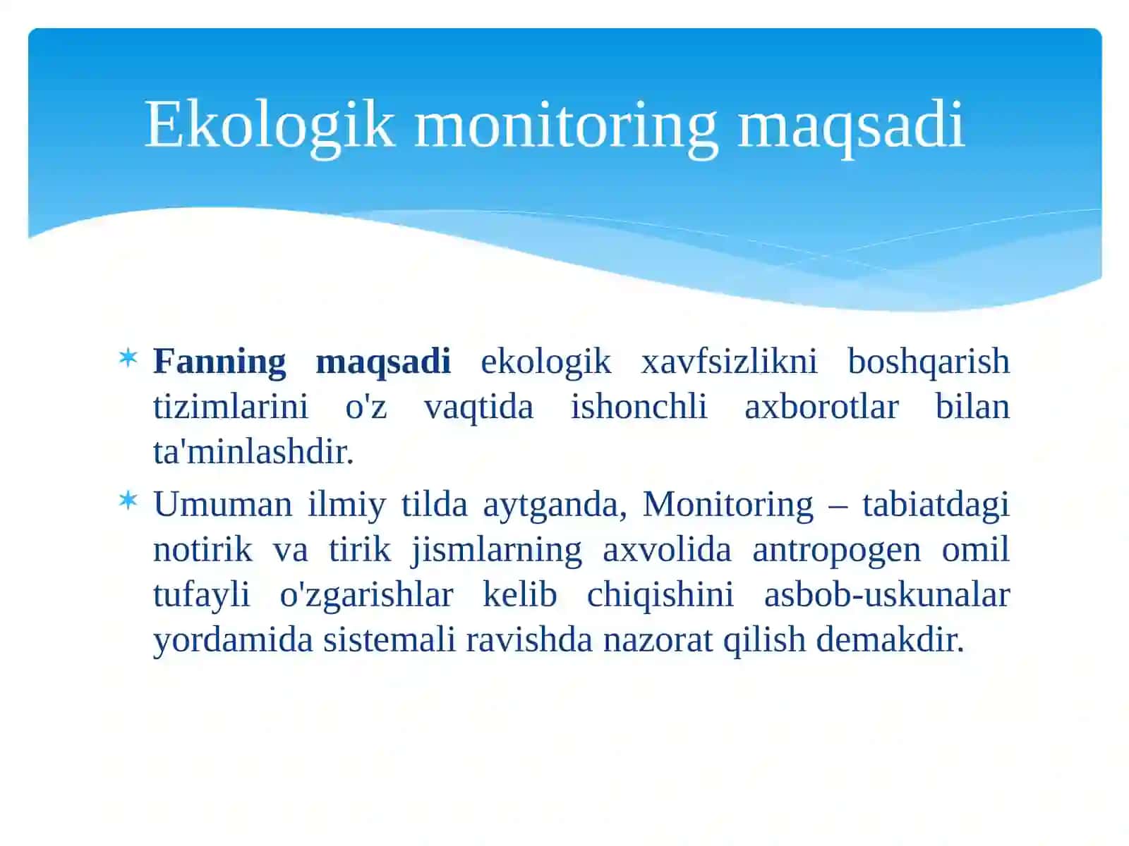 Ekologik monitoring fani rivojlanishi tarixi 4