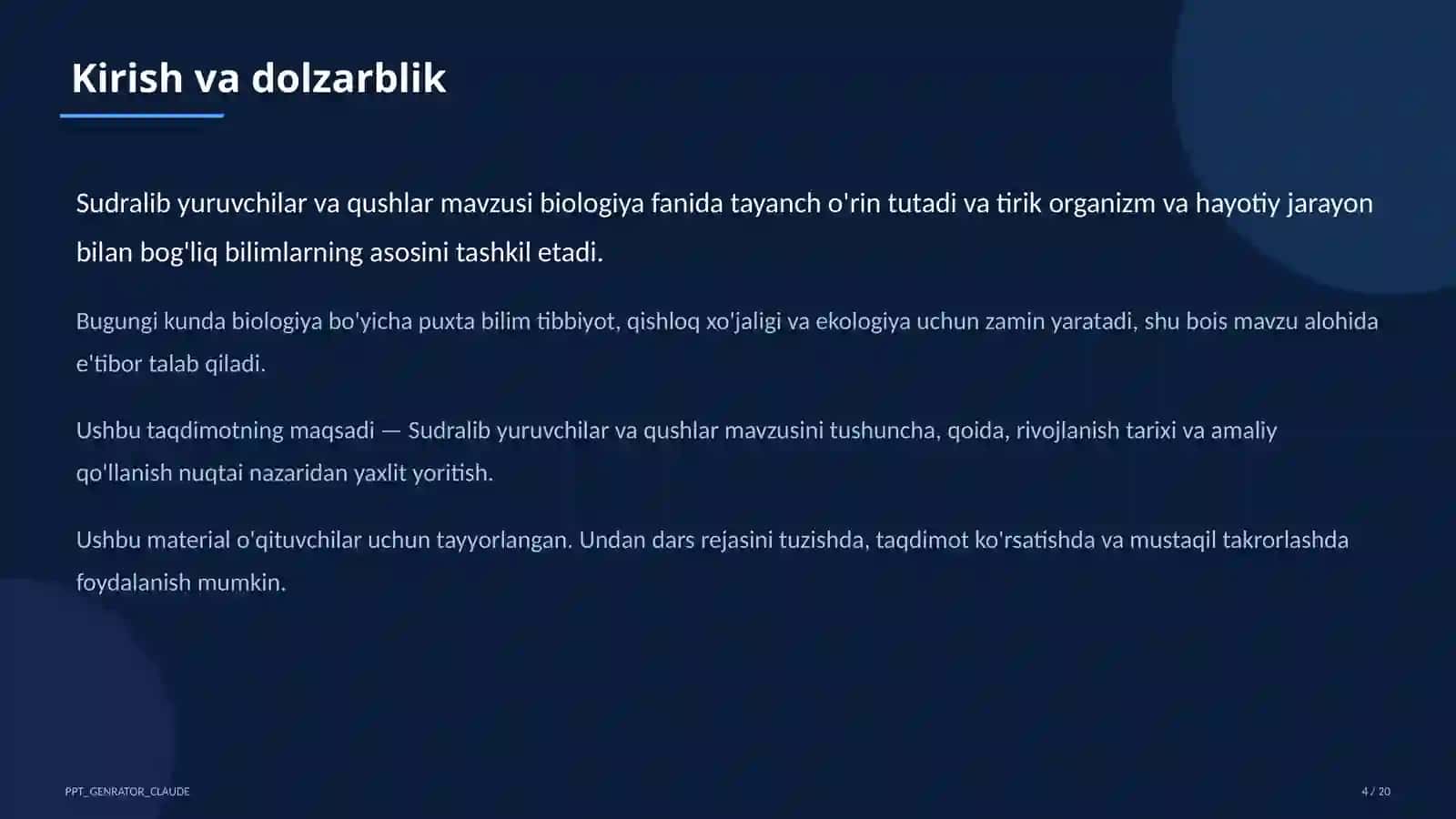 Sudralib yuruvchilar va qushlar (7-sinf) 4