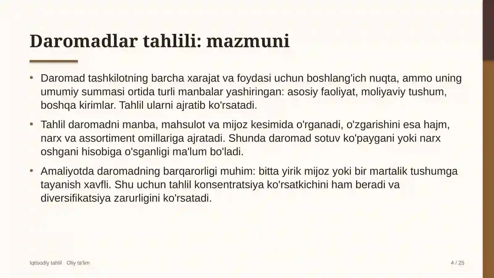 sport tovarlari do'konlarida daromadlar tahlili 7811 4