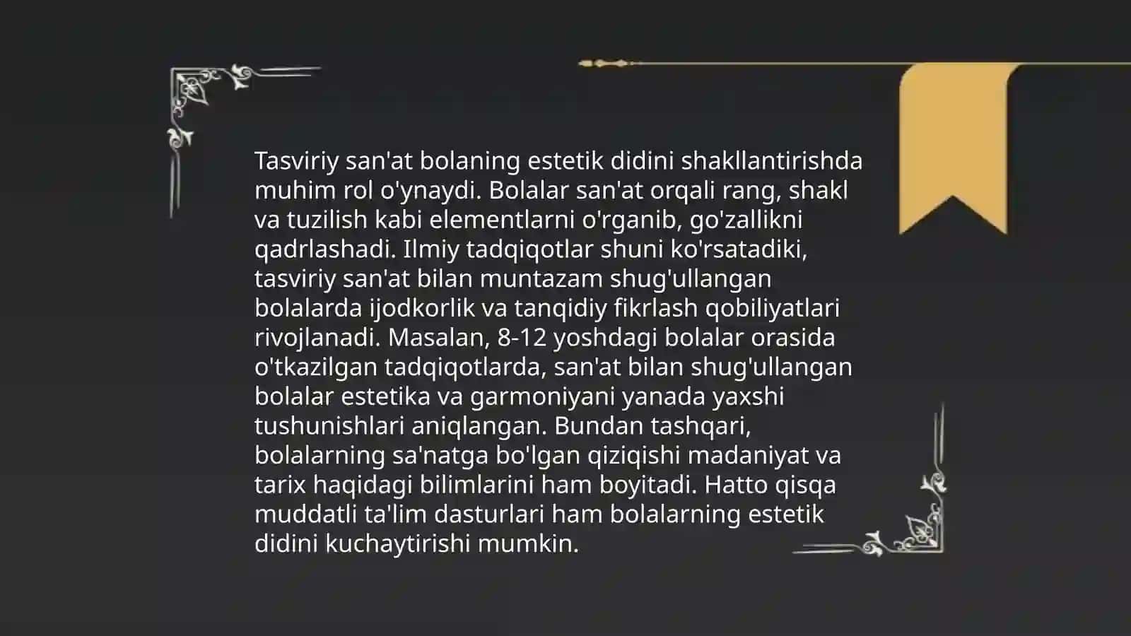 Bolalarda estetik idrok etishni shakllantirishda tasviriy san'atning ahamiyati 4