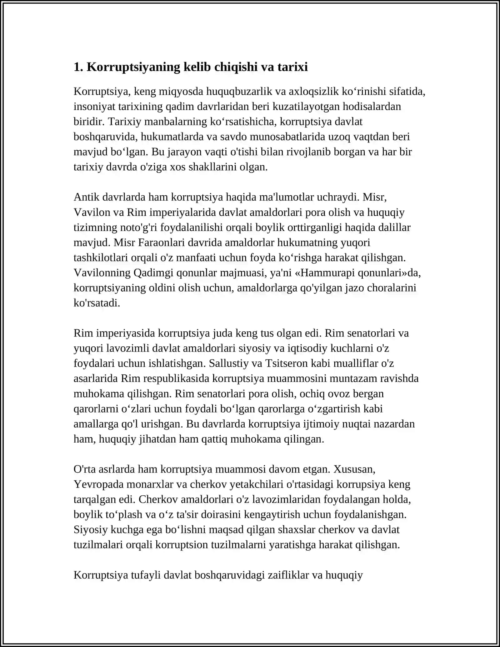 KORRUPSIYANING MOHIYATI, OQIBATLARI VA UNGA QARSHI KURASH MEXANIZMLARI 4