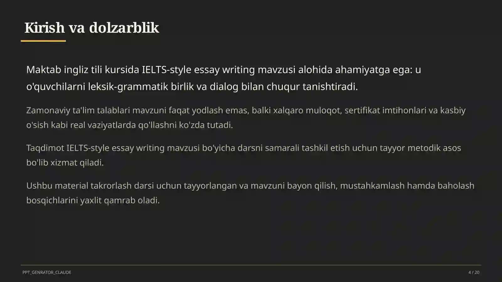 IELTS-style essay writing (11-sinf) 4